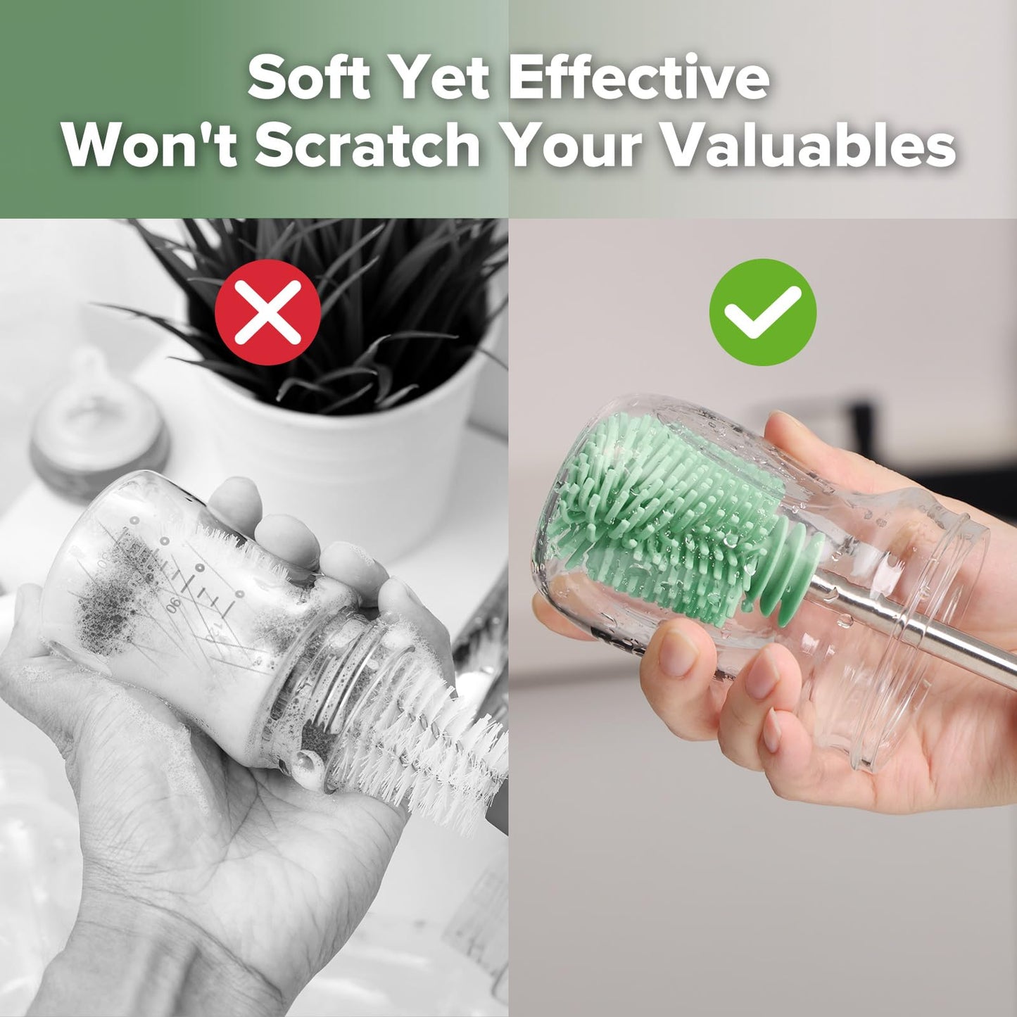Haakaa double-ended brush cleaning breast pump components