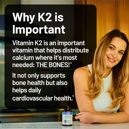NatureWise 90 days supply Vitamin K2 allergen free plant based dietary supplement bottle