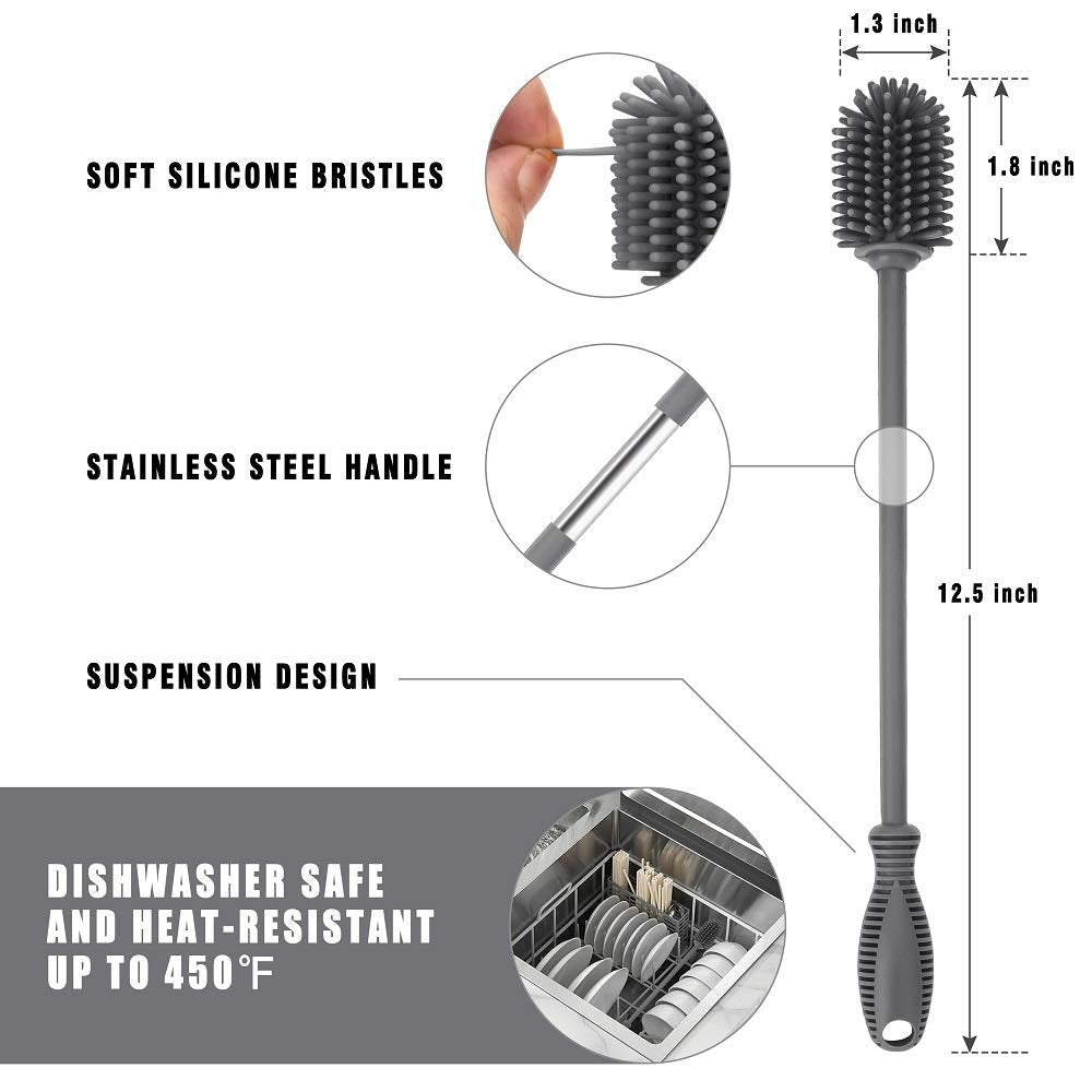 Ergonomic non-slip handle of the Ddluck cleaning brush
