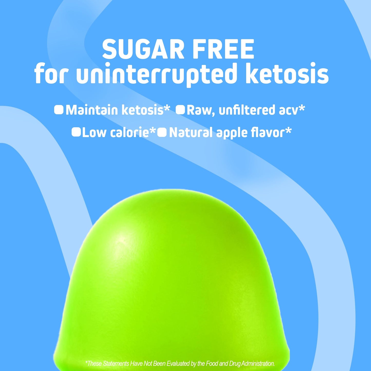 Herbtonics natural green apple flavored sugar free gummies container closeup view