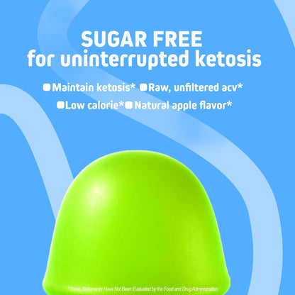 Herbtonics natural green apple flavored sugar free gummies container closeup view