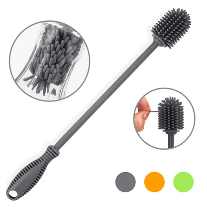 Heat resistant grey silicone brush for kitchen use