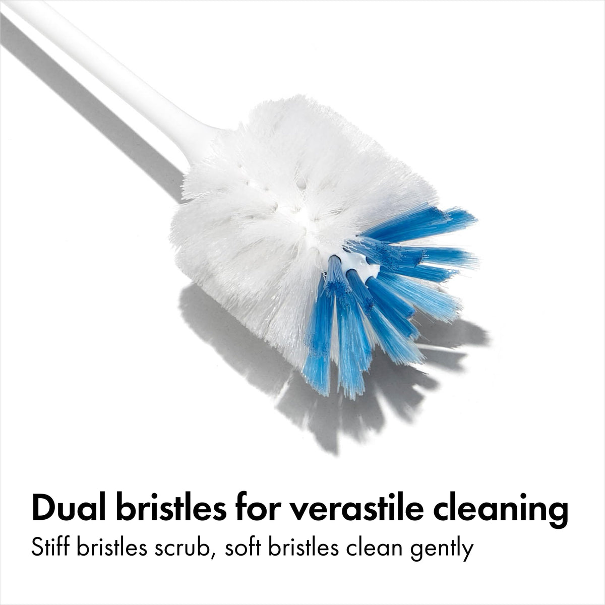 OXO bottle brush cleaning a narrow reusable water bottle