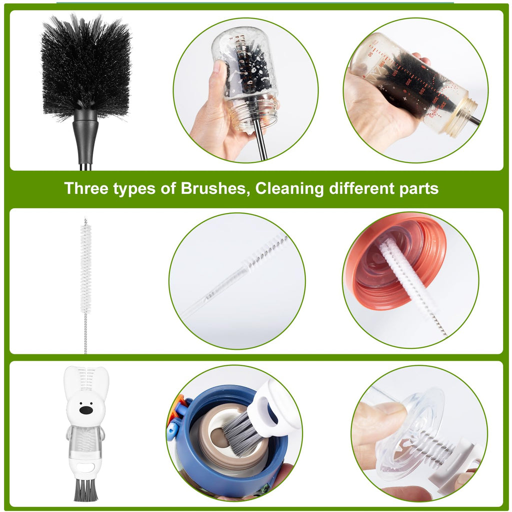 FunCee straw cleaning brush demonstrating narrow opening reach