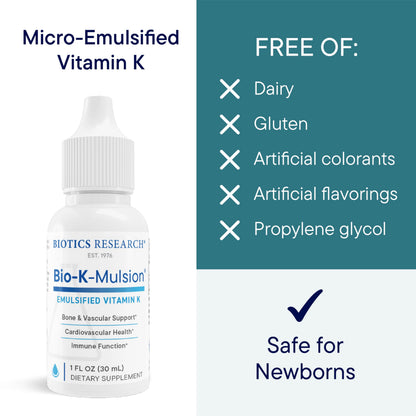 Biotics Research Bio K Mulsion fluid ounce bottle on retail display