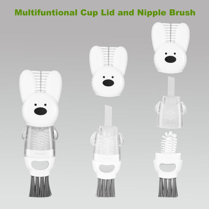 Set of three FunCee cleaning brushes with stainless steel handles