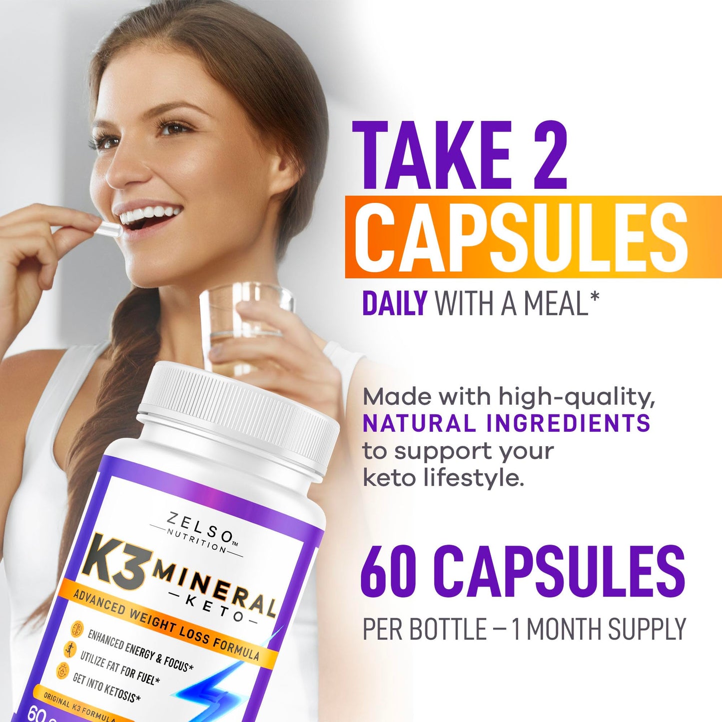 Zelso K3 Mineral dietary capsules for metabolism boost and fat burn