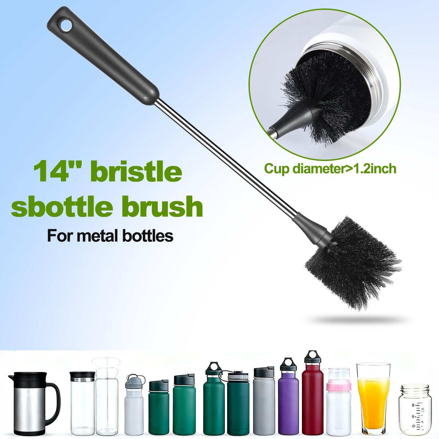FunCee brush set showing bristles detail on baby bottle