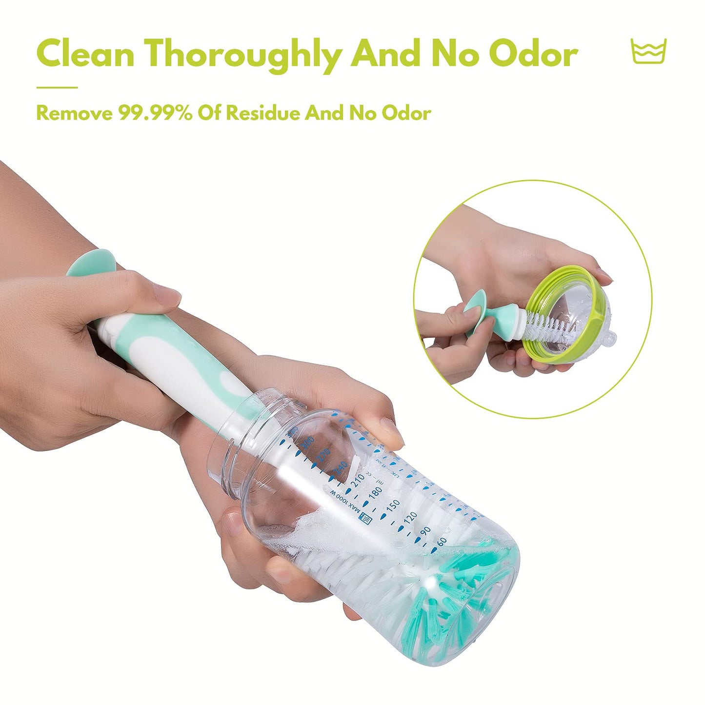 Carebabymore bottle brush with hidden nipple cleaner