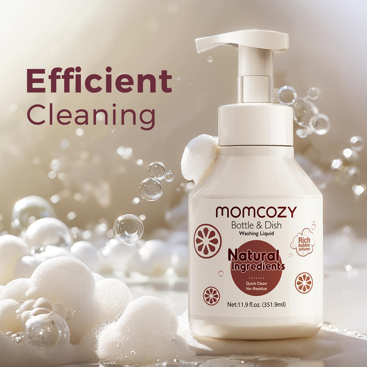 Momcozy bottle cleaner next to foaming brush set