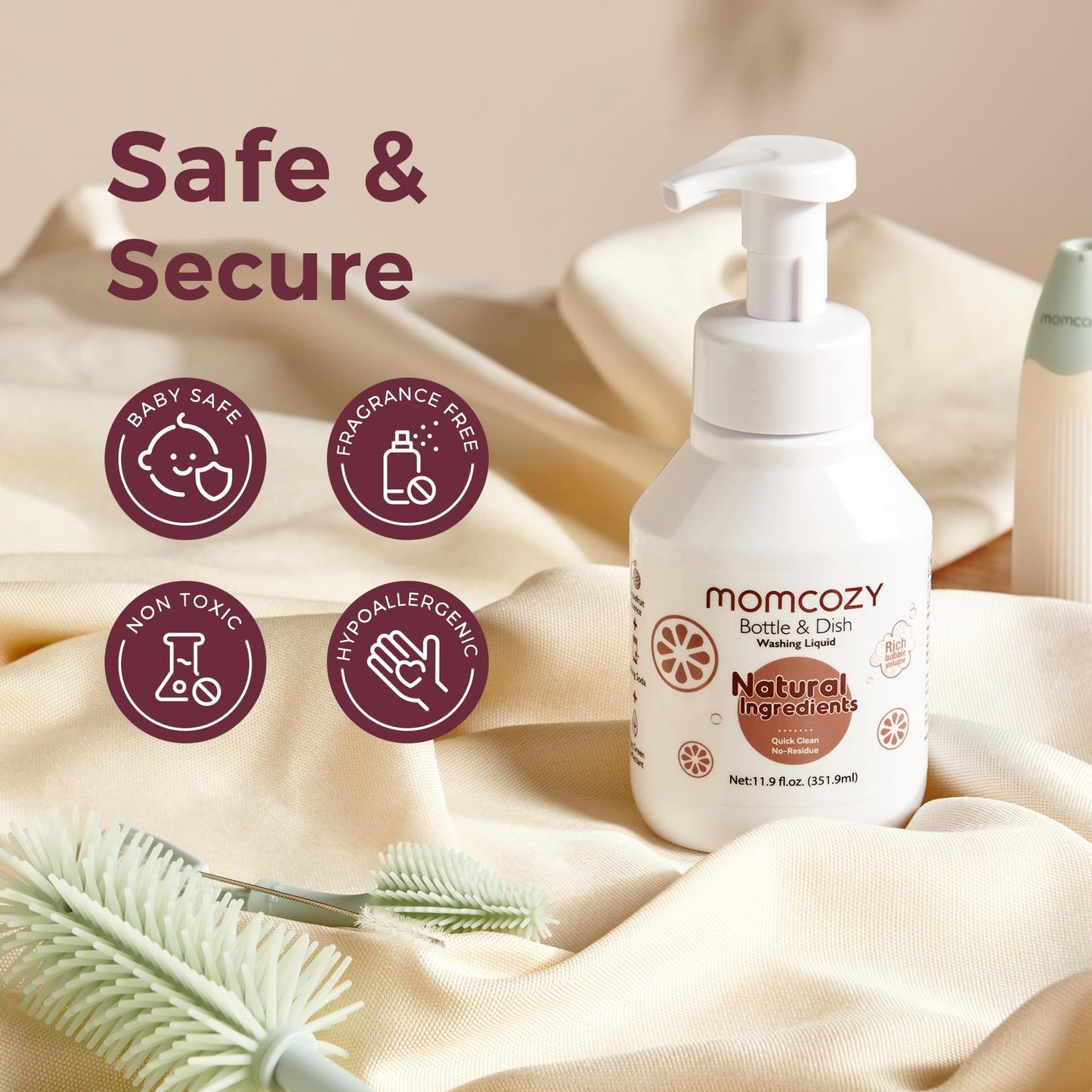 Authentic Momcozy cleaning fluid 11.9 fluid ounces bottle