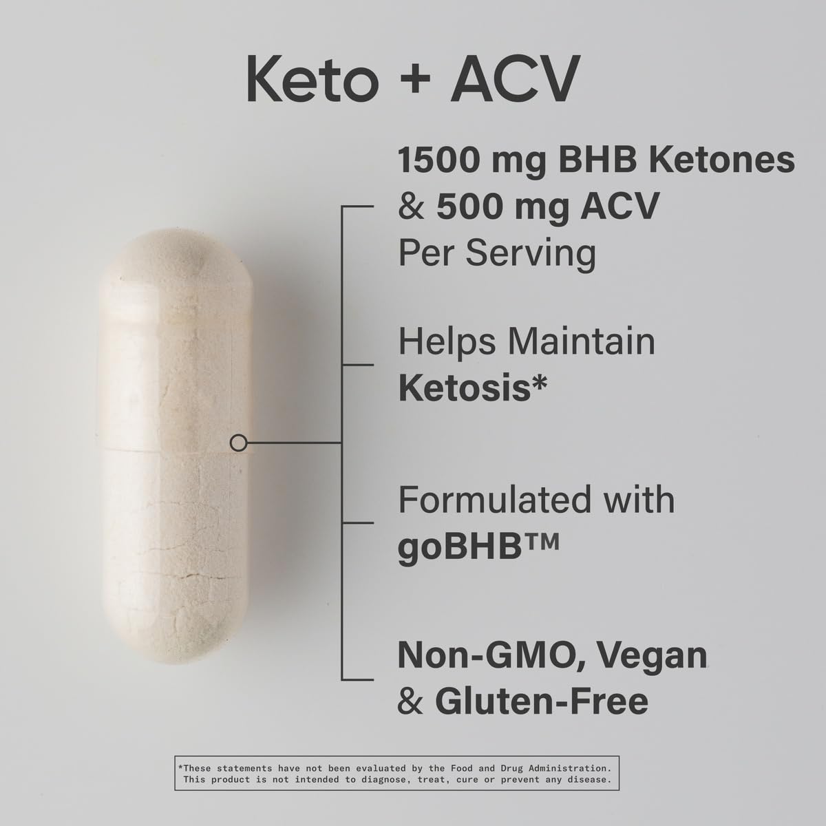 Sports Research Keto Plus ACV supplement bottle detailing exogenous ketones and apple cider vinegar ingredients.