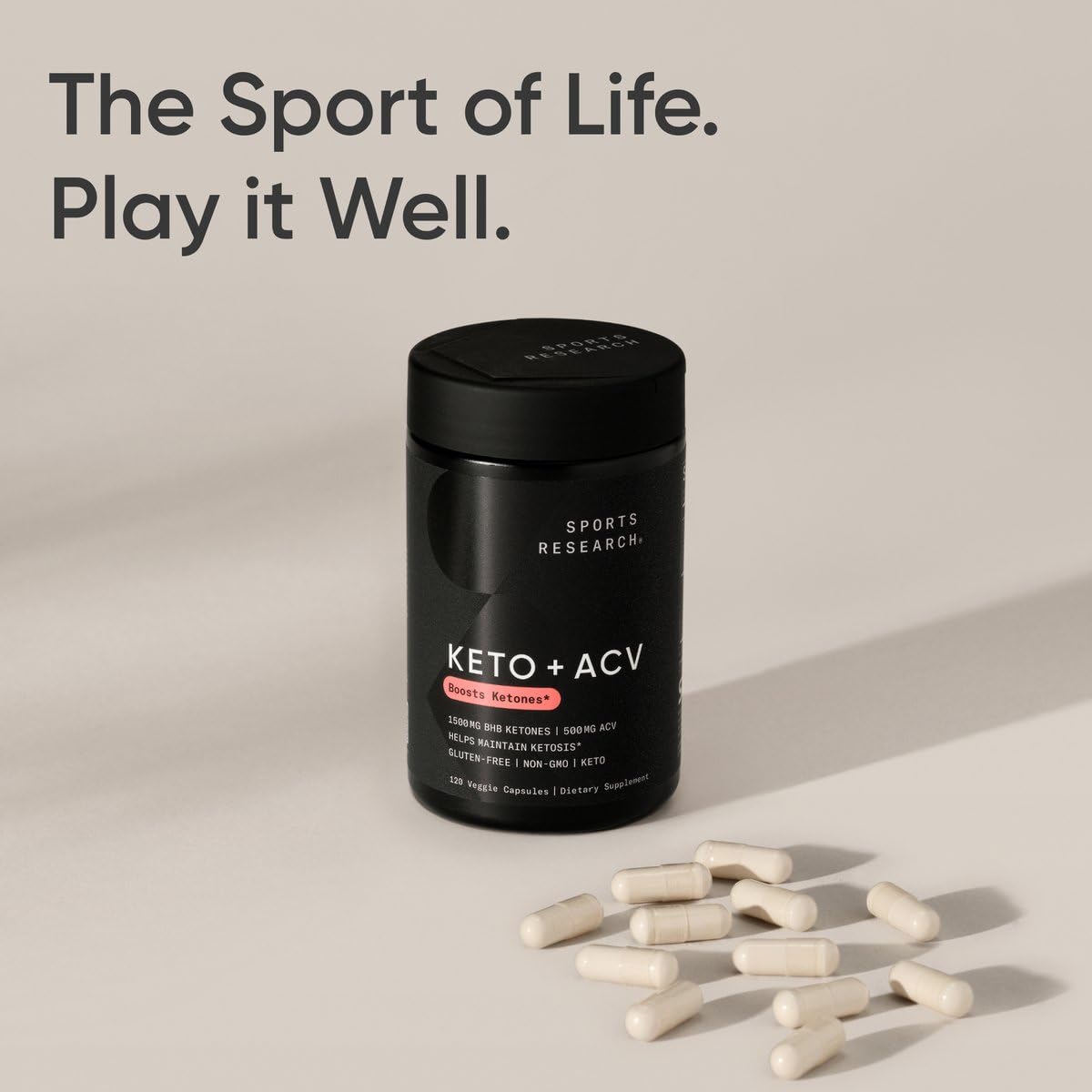 Sports Research Keto Plus capsules packaging certification seals