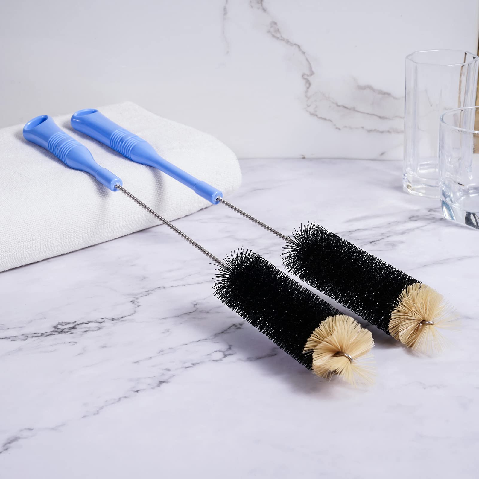 Two pack Mosolan bottle brushes for kitchen organization