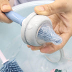 Close up of food grade silicone bristles on bottle brush