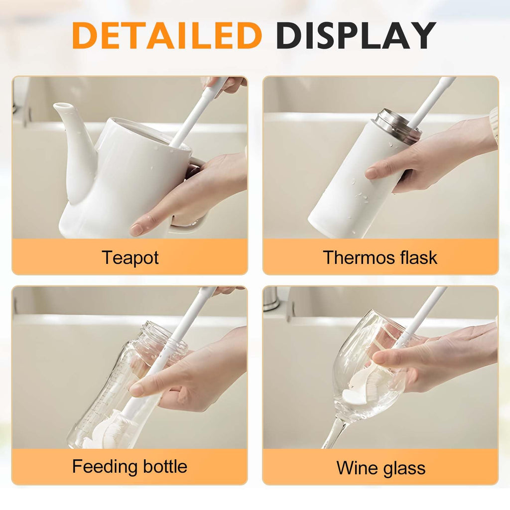 AprYew flexible brush cleaning baby bottle in kitchen sink