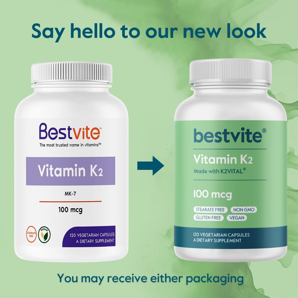 Complete packaging overview of Bestvite Vitamin K2 health supplement