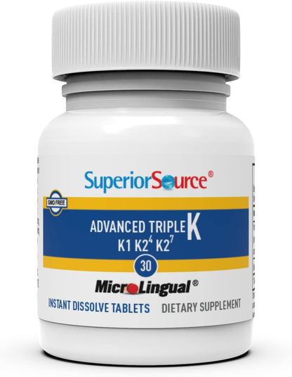 Superior Source Triple K bone and cardiovascular health supplement packaging close up
