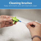 Four replacement cleaning brushes laid out side by side