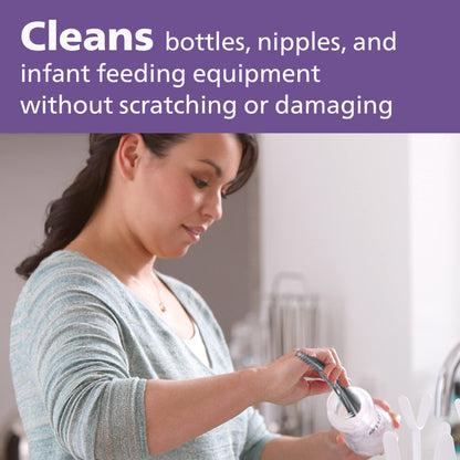 Philips Avent cleaning brush showing curved head detail