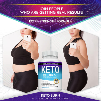 Toplux Advanced Ketogenic fat burner bottle angle view highlighting vegan features