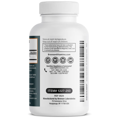 Bronson Vitamin K2 MK7 large two hundred fifty count bottle base and batch code