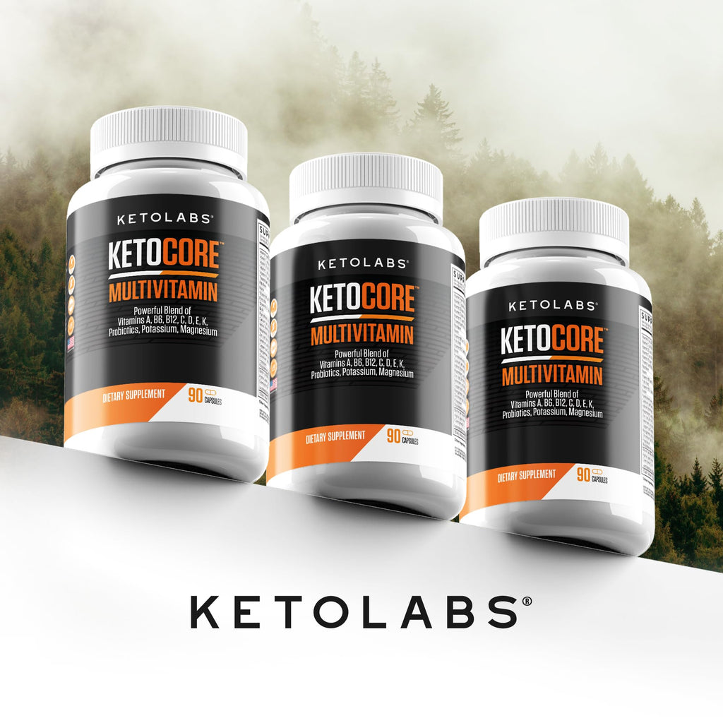 Ketolabs Ketocore product container with lifestyle background