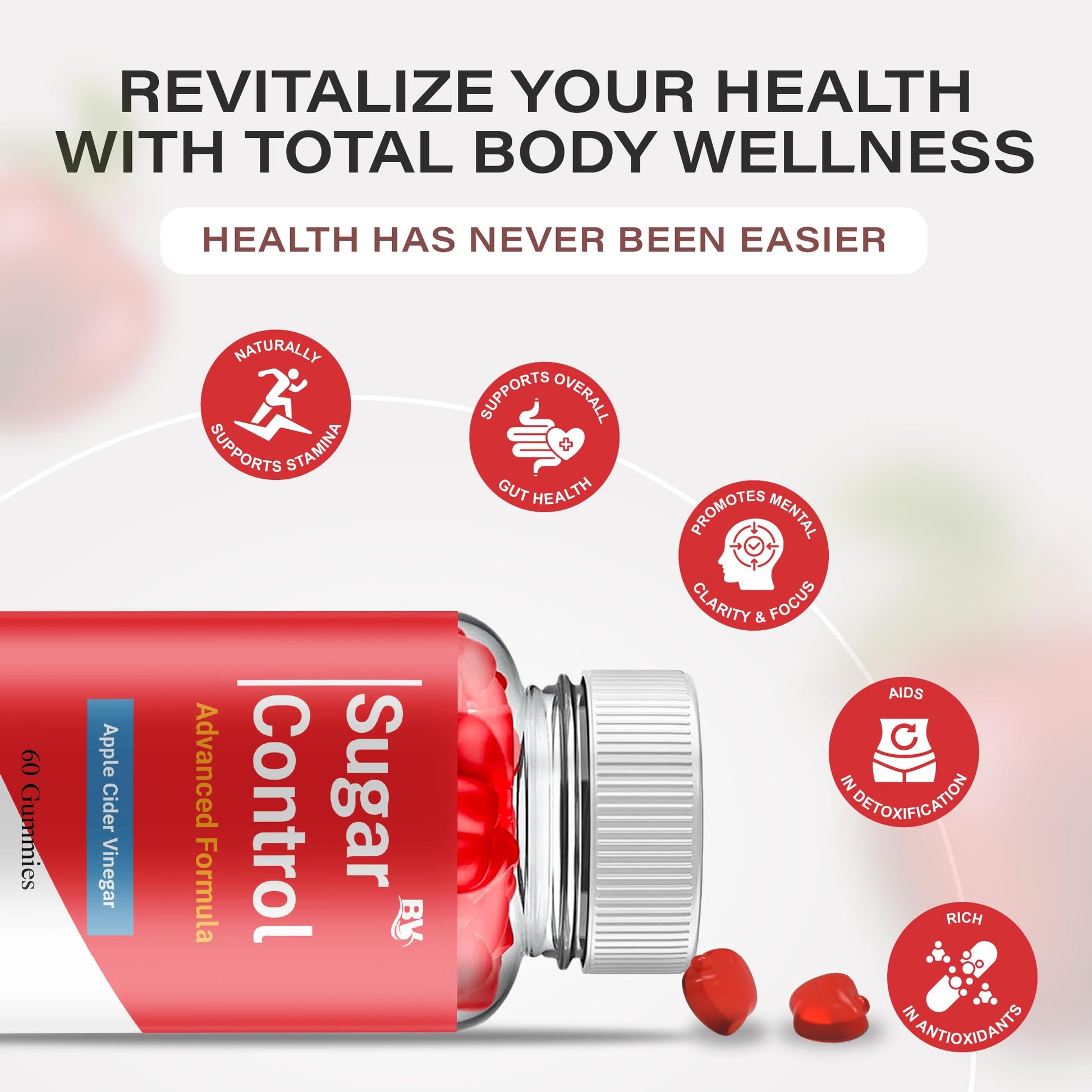 BLUE VIBE advanced natural sugar control formula packaging showing clean ingredients
