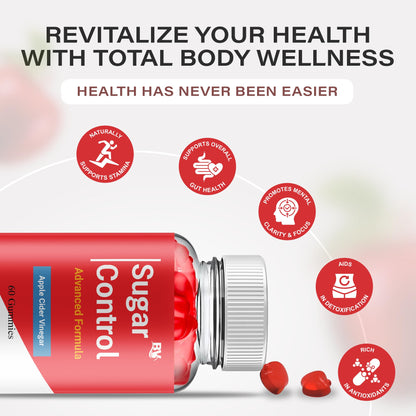 BLUE VIBE advanced natural sugar control formula packaging showing clean ingredients