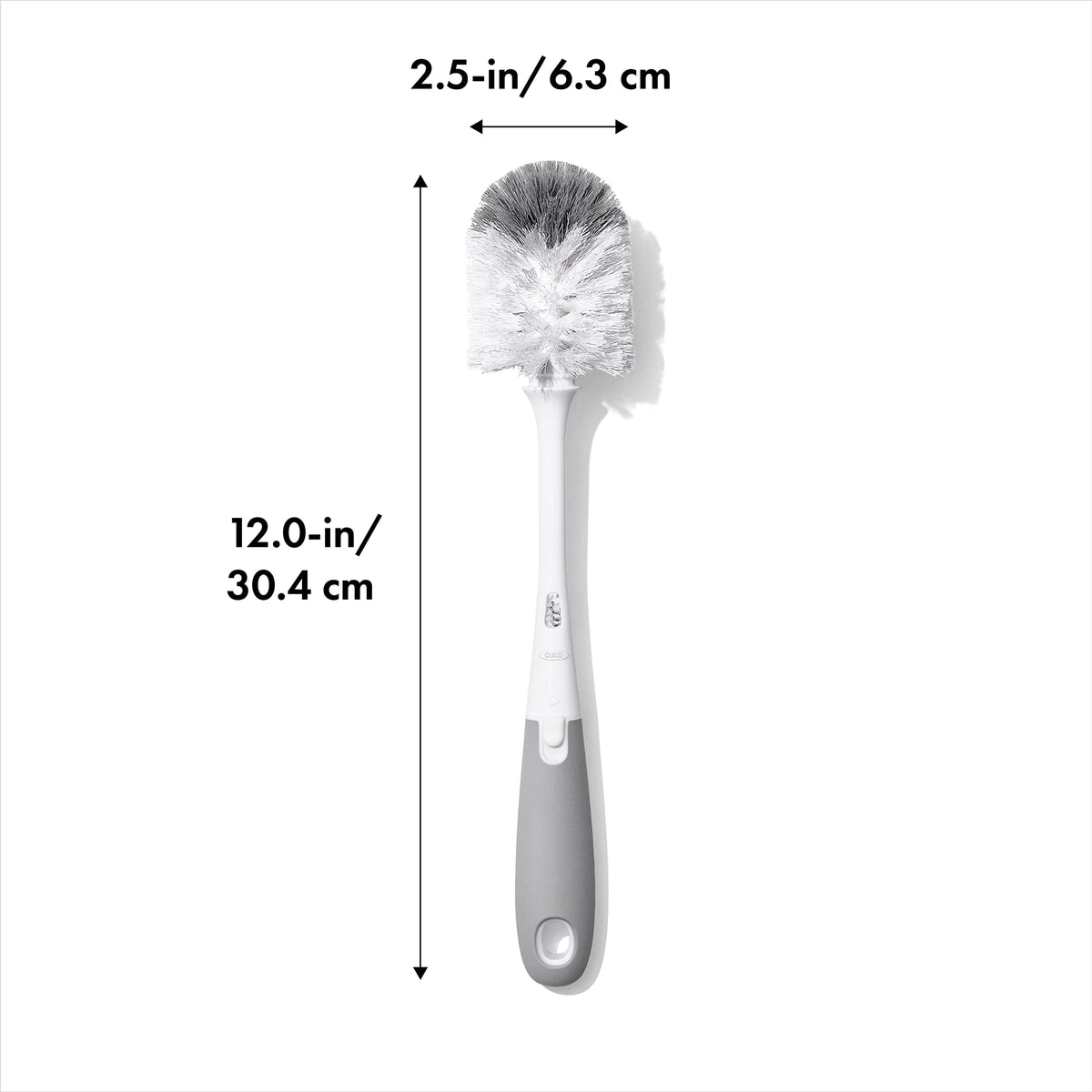 Oxo Tot bottle brush flexible neck reaching inside a bottle