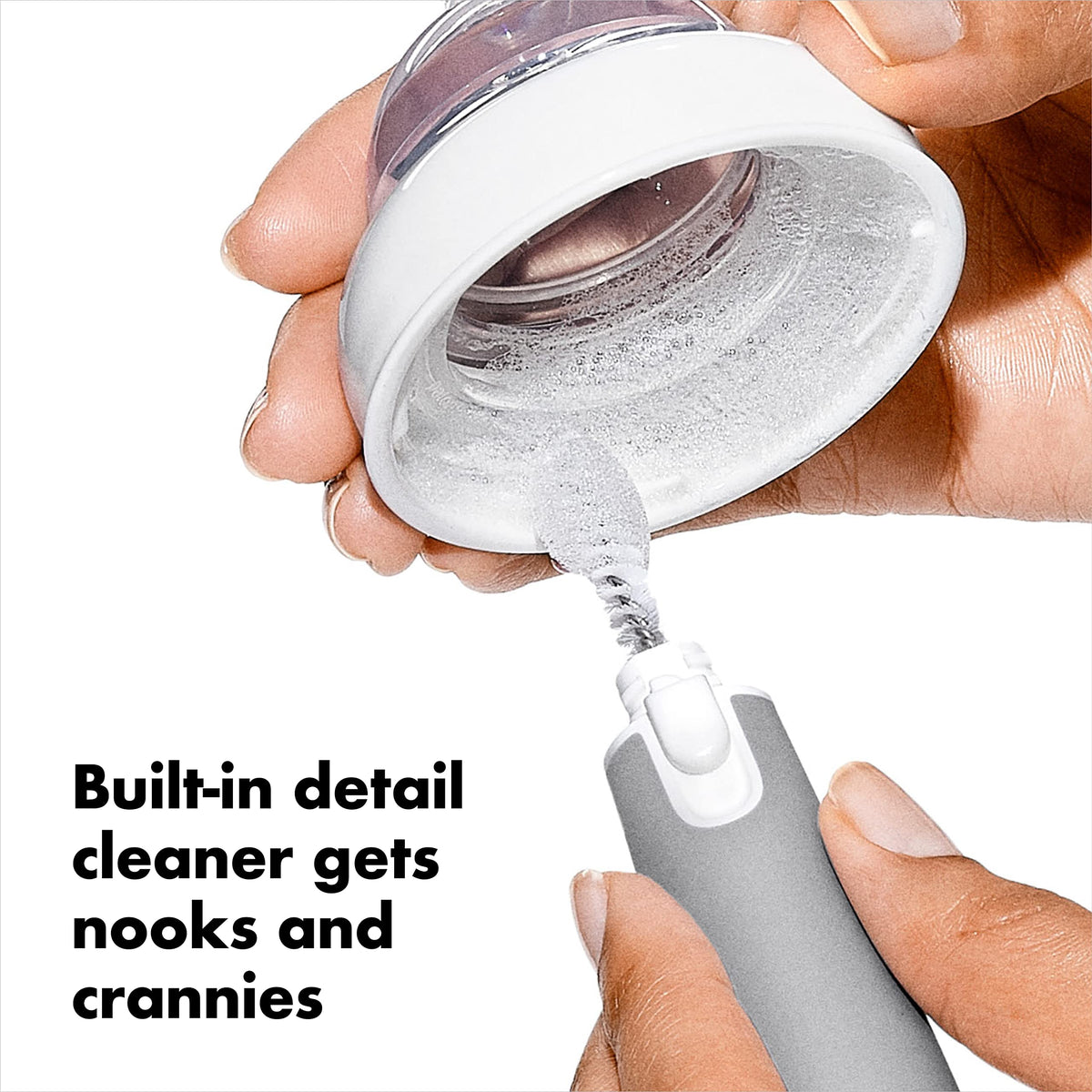 Oxo Tot bottle brush used for cleaning breast pump parts