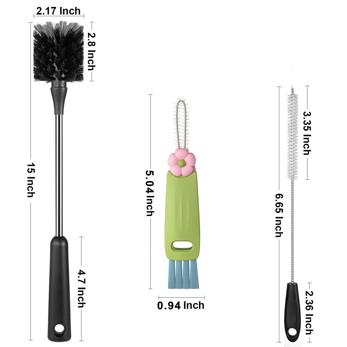 ToGeeKa stainless steel handle bottle brush kitchen tool