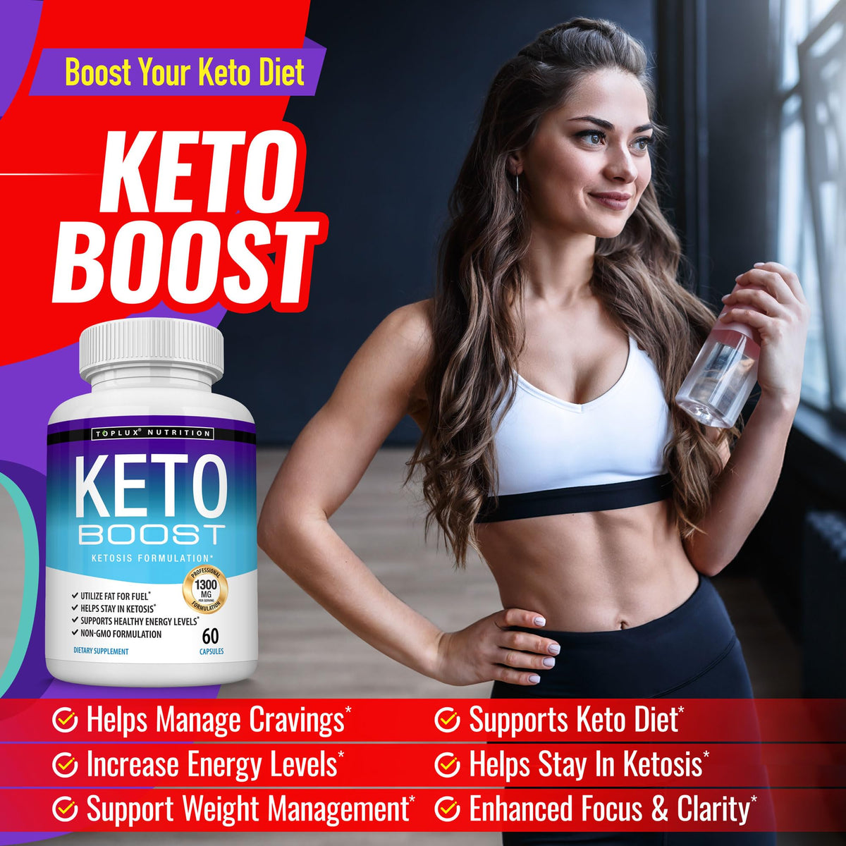 Toplux Keto Boost key ingredients graphic display
