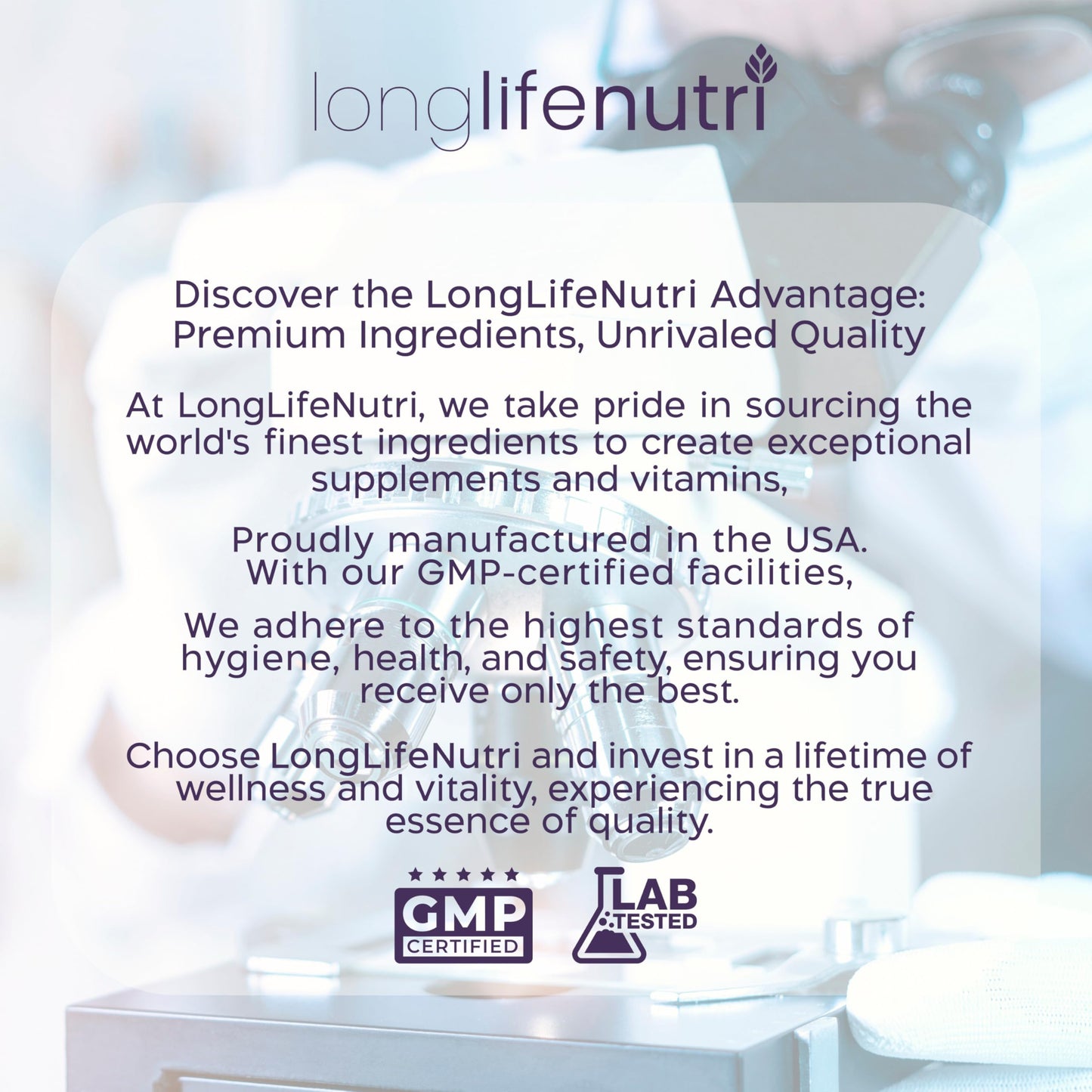 Full product packaging layout of LongLifeNutri bone and heart care vitamins showing daily dosage instructions.