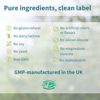 Igennus health supplement bottle packaging featuring vegan and clean label details