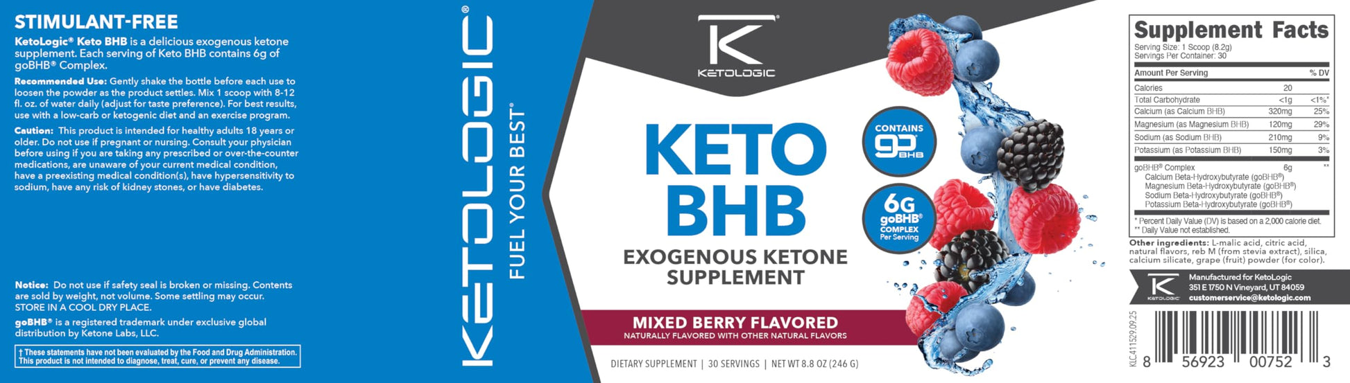 Ketologic Patriot Pop flavored dietary supplement powder bottle ideal for fat burning and focus support.