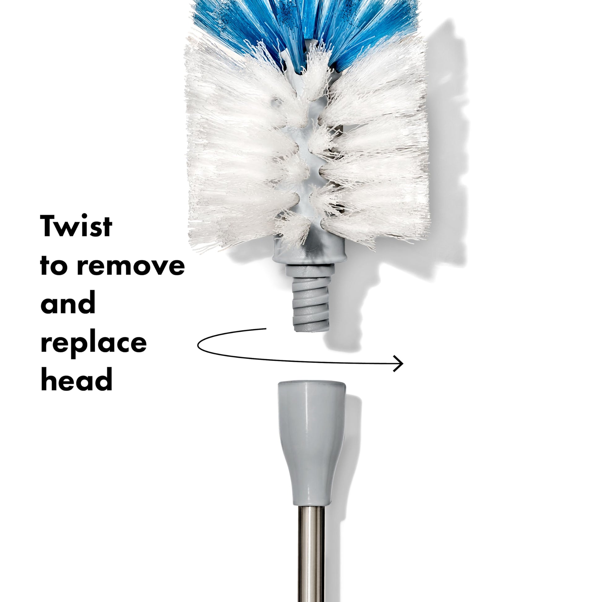 Flexible stainless steel neck of OXO bottle brush