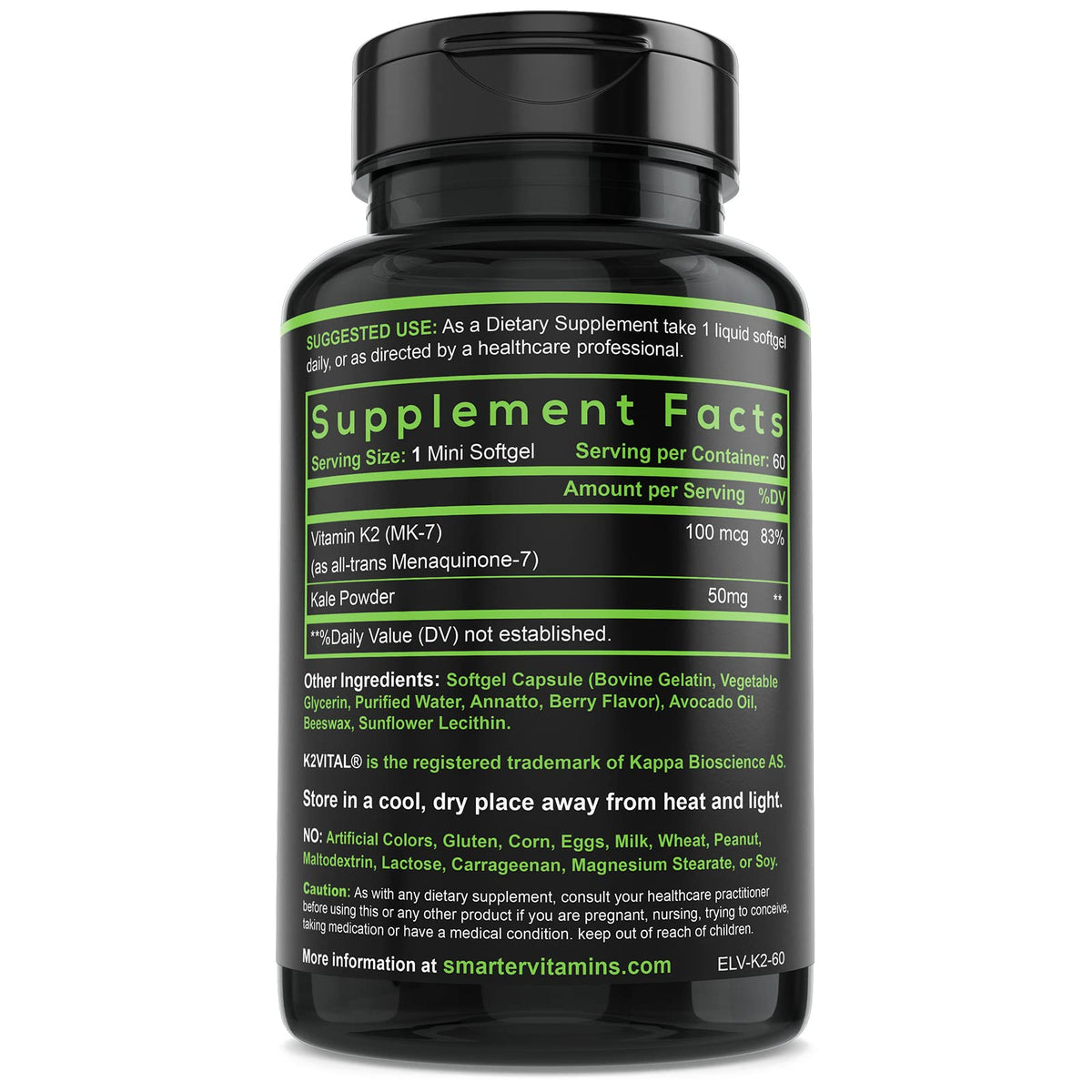 SmarterVitamins Vitamin K2 MK7 lifestyle wellness product view