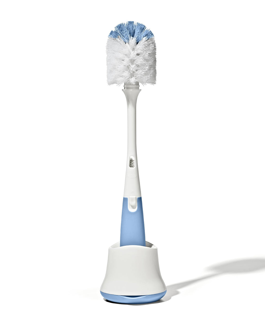 OXO Tot baby bottle cleaning brush inside the storage stand