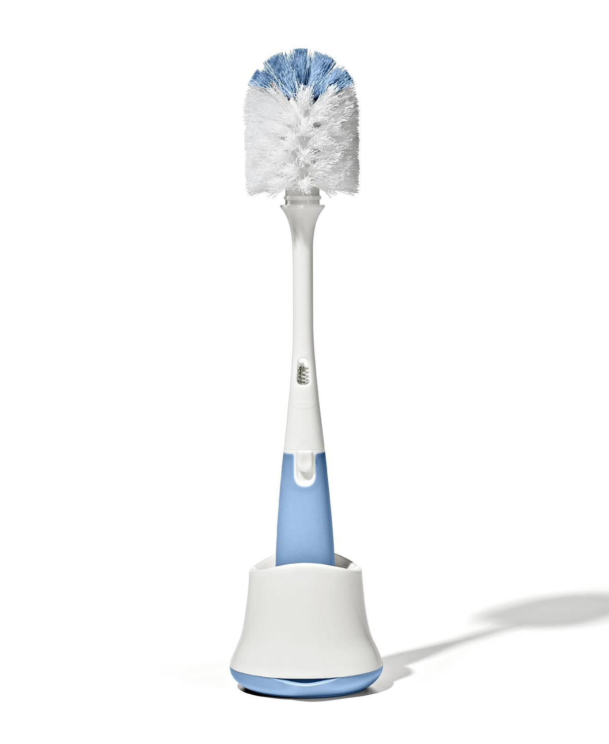 OXO Tot baby bottle cleaning brush inside the storage stand