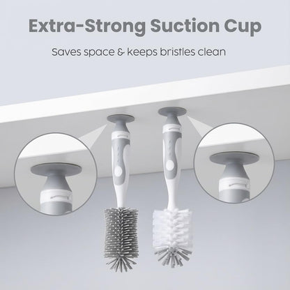 Close up of Ariseno nipple and straw cleaning brushes