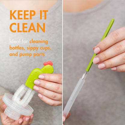 Boon Cacti nipple and straw brushes in use