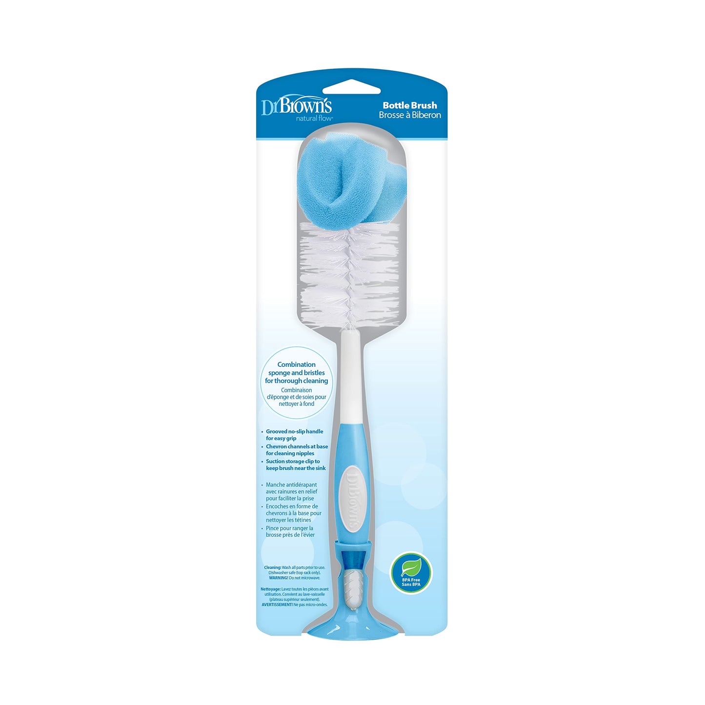 Side profile of Dr. Brown's BPA-free baby bottle brush