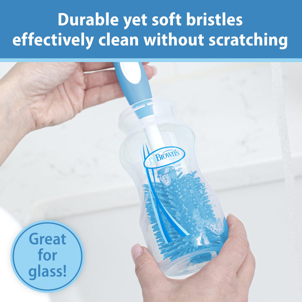 Close up of Dr. Brown's bottle brush silicone bristles