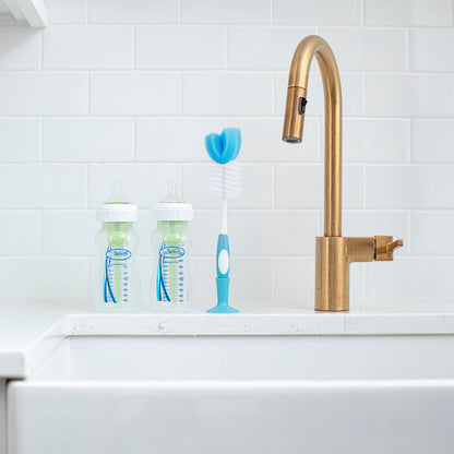Dr. Brown's cleaning brush used for wide-neck baby bottles