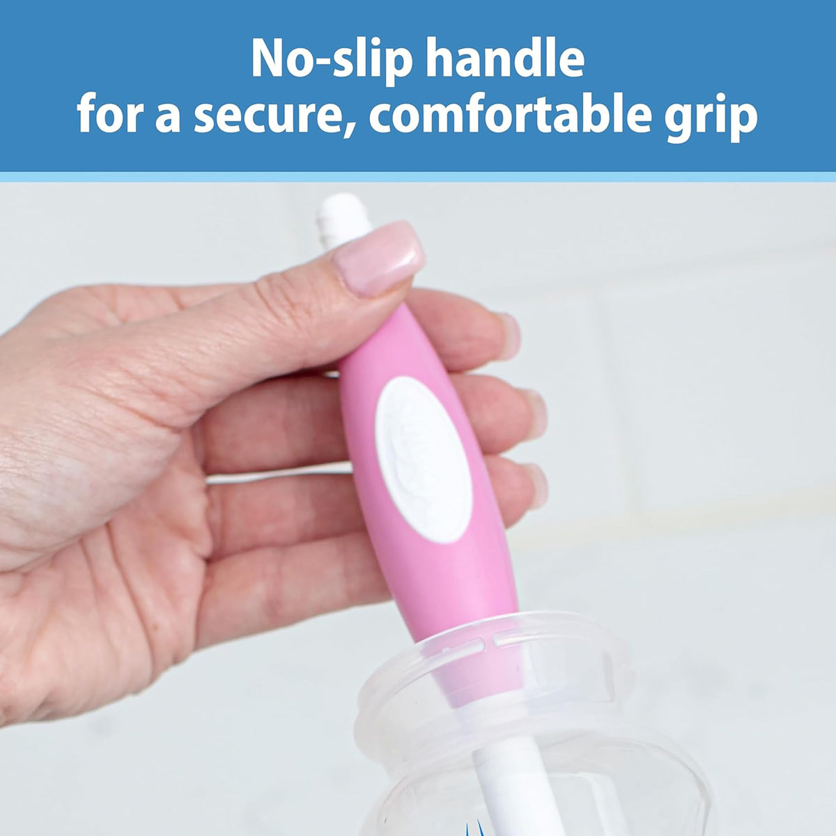 Nipple cleaner detail at the base of Dr. Brown's brush