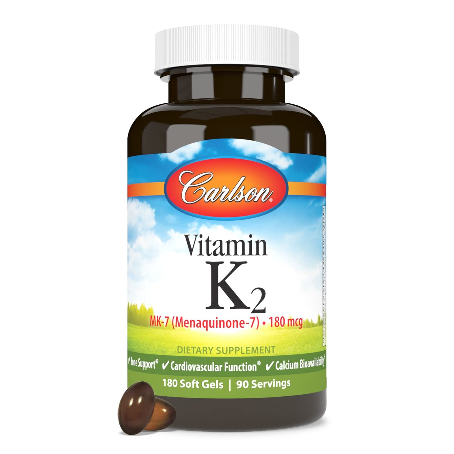 MenaQ7 derived Vitamin K2 MK7 by Carlson for cardiovascular and heart health
