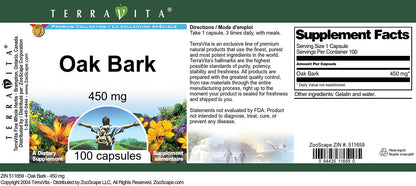 Side profile of Terravita Oak Bark USA imported bottle