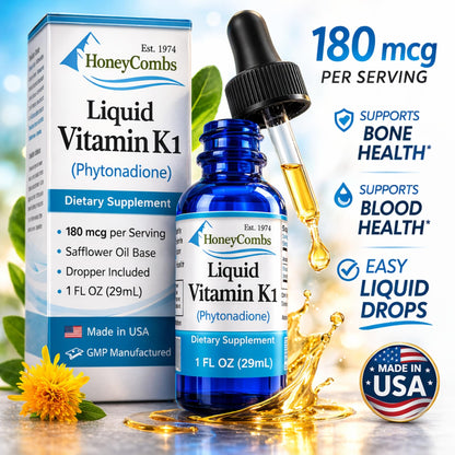 The pure safflower oil base formulation of HoneyCombs plant based vitamin drops displayed on a clean background.