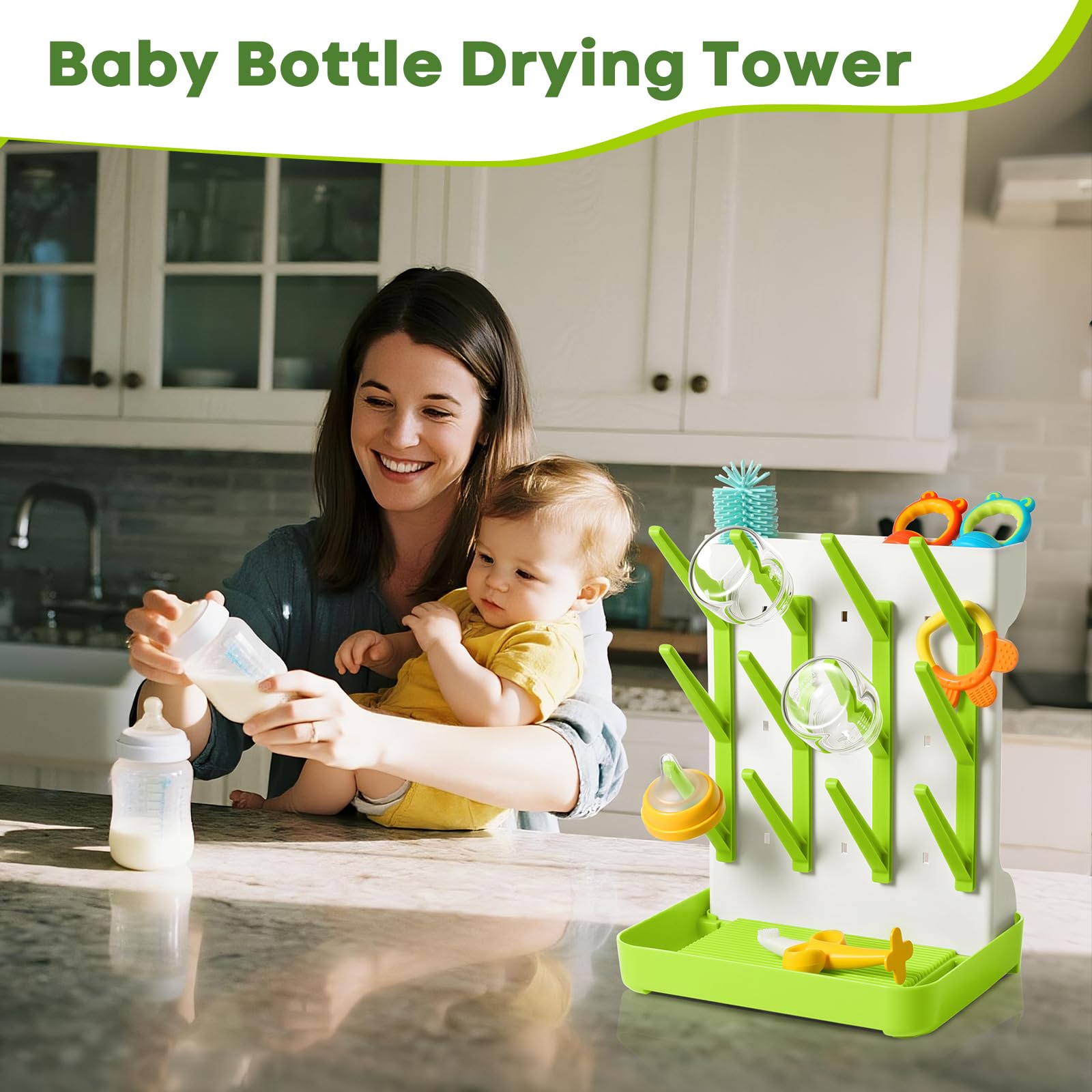 MeCids space saving bottle organizer on kitchen counter
